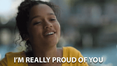A Woman Says I 'M Really Proud Of You While Smiling GIF