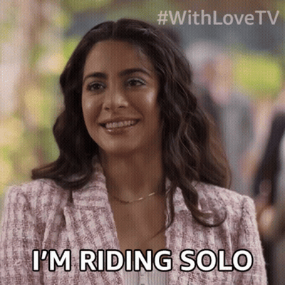 A Woman Says I 'M Riding Solo In A Pink Jacket GIF