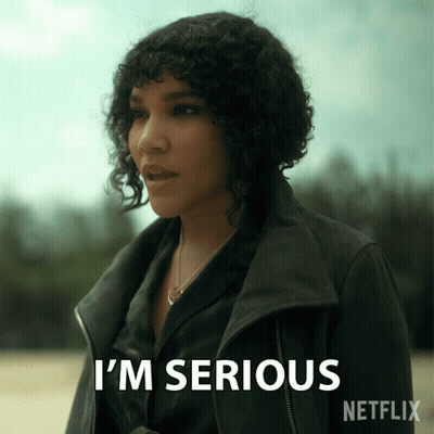 A Woman Says I 'M Serious In A Netflix Ad GIF