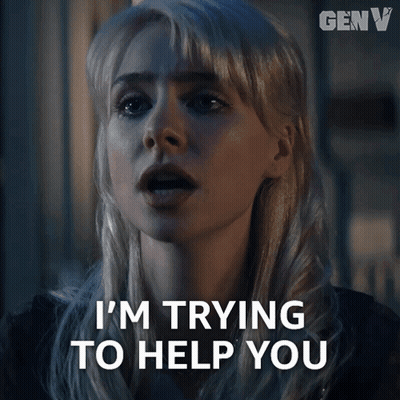 A Woman Says I 'M Trying To Help You With Her Mouth Wide Open GIF