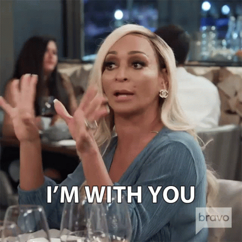 A Woman Says I 'M With You In A Restaurant GIF