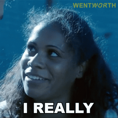 A Woman Says I Really In Front Of A Wentworth Ad GIF