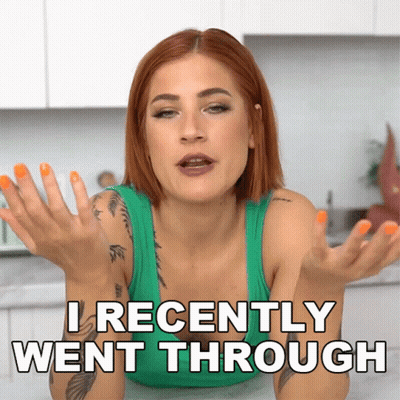 A Woman Says I Recently Went Through With Her Hands Outstretched GIF