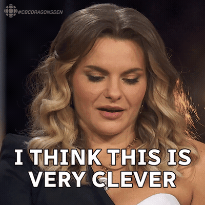 A Woman Says " I Think This Is Very Clever " While Looking Down GIF