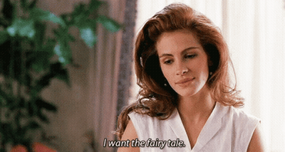 A Woman Says I Want The Fairy Tale In A White Shirt GIF