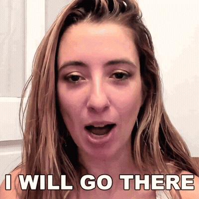 A Woman Says " I Will Go There " With Her Mouth Wide Open GIF