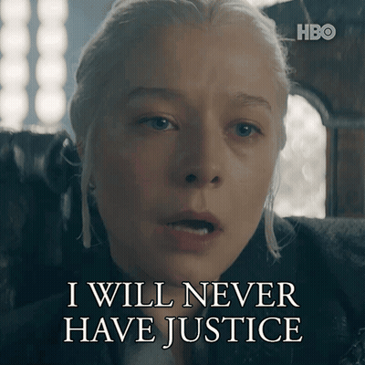 A Woman Says " I Will Never Have Justice " In A Hbo Ad GIF
