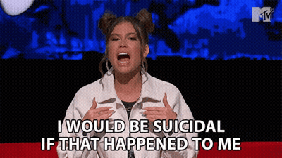 A Woman Says I Would Be Suicidal If That Happened To Me On A Tv Show GIF