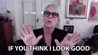 A Woman Says If You Think I Look Good With Her Hands Outstretched GIF