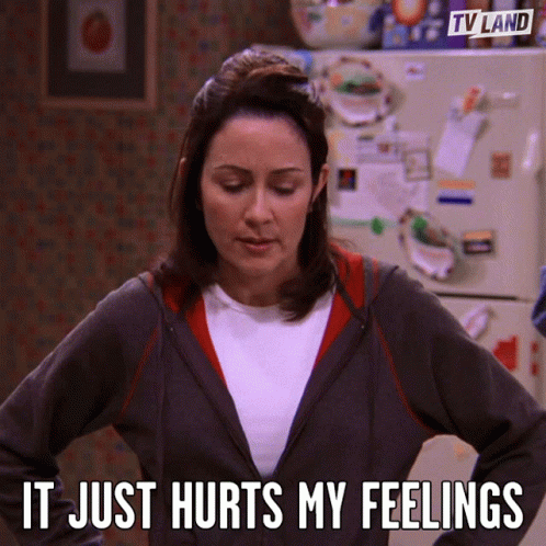 A Woman Says It Just Hurts My Feelings In Front Of A Tv Land Refrigerator GIF