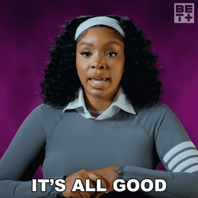 A Woman Says It 'S All Good While Wearing A Headband GIF