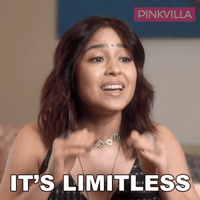 A Woman Says It 'S Limitless With A Pinkvilla Logo In The Background GIF