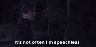 A Woman Says It 'S Not Often I 'M Speechless In The Dark GIF