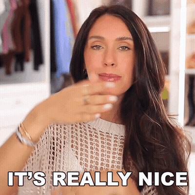 A Woman Says It 'S Really Nice In Front Of A Wardrobe GIF