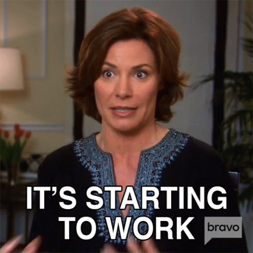 A Woman Says " It 'S Starting To Work " On Bravo GIF
