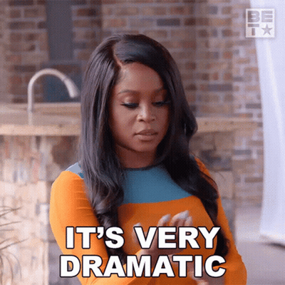 A Woman Says It 'S Very Dramatic In Front Of A Sink GIF