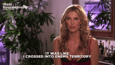 A Woman Says It Was Like I Crossed Into Enemy Territory On The Screen GIF