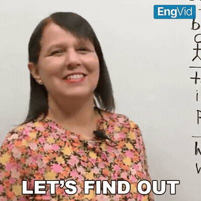 A Woman Says Let 'S Find Out While Standing In Front Of A White Board GIF