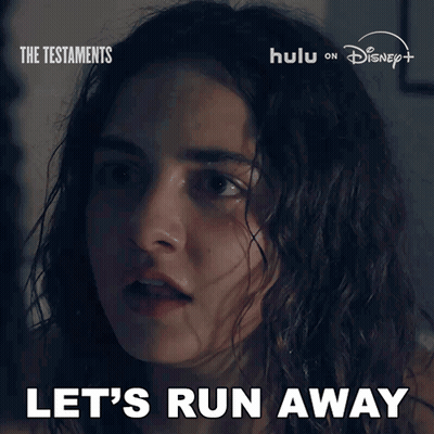 A Woman Says " Let 'S Run Away " In A Disney Advertisement GIF