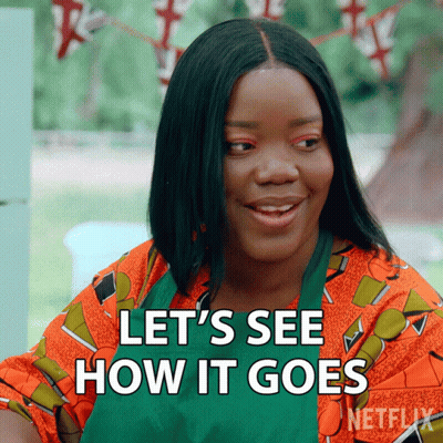 A Woman Says Let 'S See How It Goes In A Netflix Ad GIF