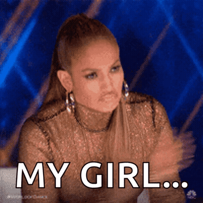 A Woman Says " My Girl " While Looking At Something GIF