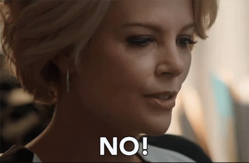 A Woman Says " No " In A Close Up GIF