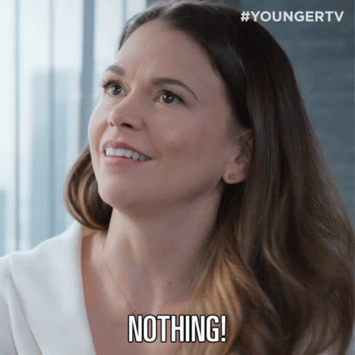 A Woman Says Nothing In A Younger Tv Ad GIF
