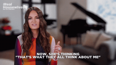 A Woman Says " Now She 'S Thinking That 'S What They All Think About Me " In Front Of A Piano GIF