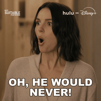 A Woman Says Oh He Would Never In A Disney Advertisement GIF