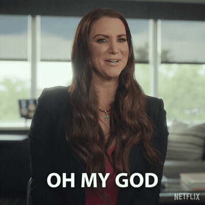A Woman Says " Oh My God " In Front Of A Window GIF