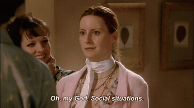 A Woman Says Oh My God Social Situations While Standing Next To Another Woman GIF