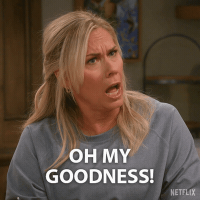 A Woman Says Oh My Goodness On A Netflix Advertisement GIF