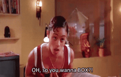 A Woman Says Oh So You Wanna Box In A Room GIF