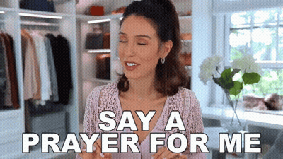 A Woman Says " Say A Prayer For Me " In A Closet GIF