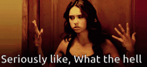 A Woman Says Seriously Like What The Hell With Her Hands Up GIF