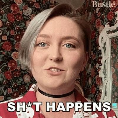 A Woman Says " Shit Happens " While Wearing A Choker GIF