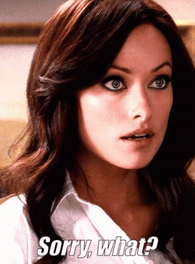 A Woman Says " Sorry What " In Front Of Her GIF