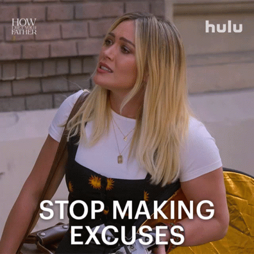 A Woman Says Stop Making Excuses In Front Of A Hulu Ad GIF
