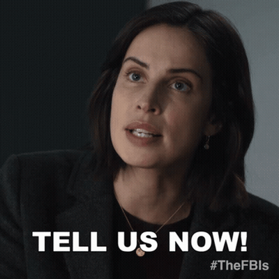 A Woman Says Tell Us Now In A Graphic GIF