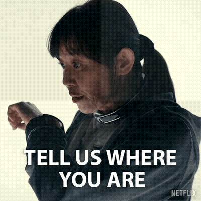 A Woman Says Tell Us Where You Are In A Netflix Advertisement GIF