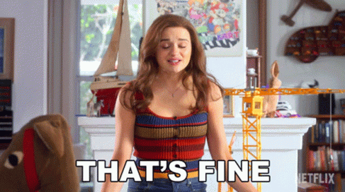A Woman Says That 'S Fine In Front Of A Toy Crane GIF
