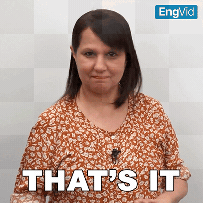 A Woman Says That 'S It In Front Of A White Wall GIF
