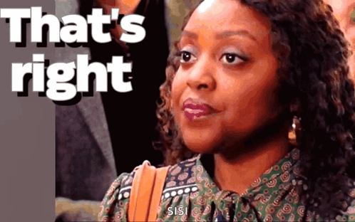 A Woman Says That 'S Right While Looking At The Camera GIF