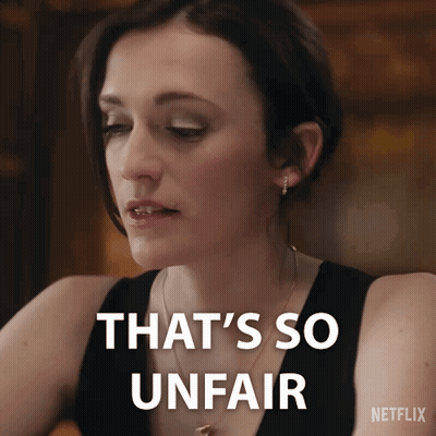 A Woman Says That 'S So Unfair With A Netflix Logo Behind Her GIF