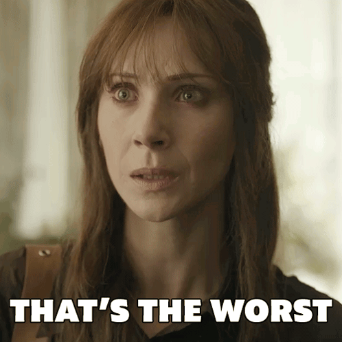 A Woman Says That 'S The Worst With A Shocked Look On Her Face GIF