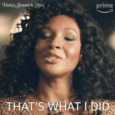 A Woman Says That 'S What I Did In A Daisy Jones & The Six Ad GIF