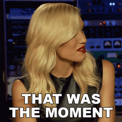 A Woman Says That Was The Moment While Wearing A Black Top GIF