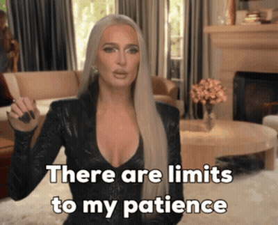 A Woman Says There Are Limits To My Patience While Standing In A Living Room GIF