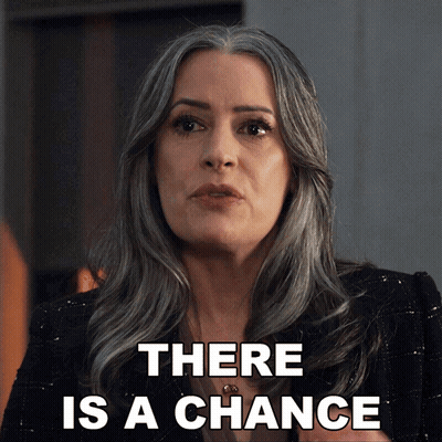 A Woman Says There Is A Chance In Front Of Her Face GIF