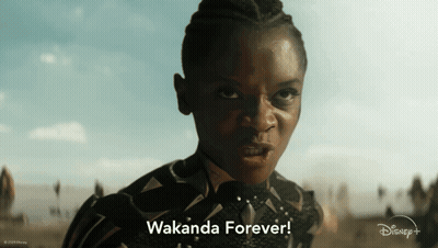 A Woman Says " Wakanda Forever " In A Disney + Ad GIF